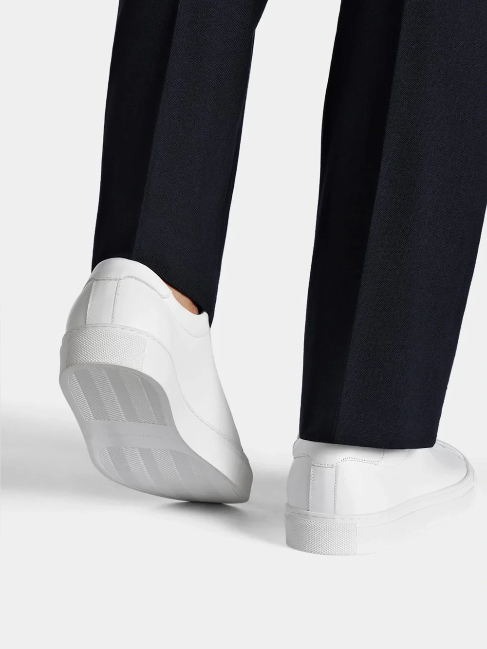 SuitSupply Minimalist Sneakers in White Calf Leather
